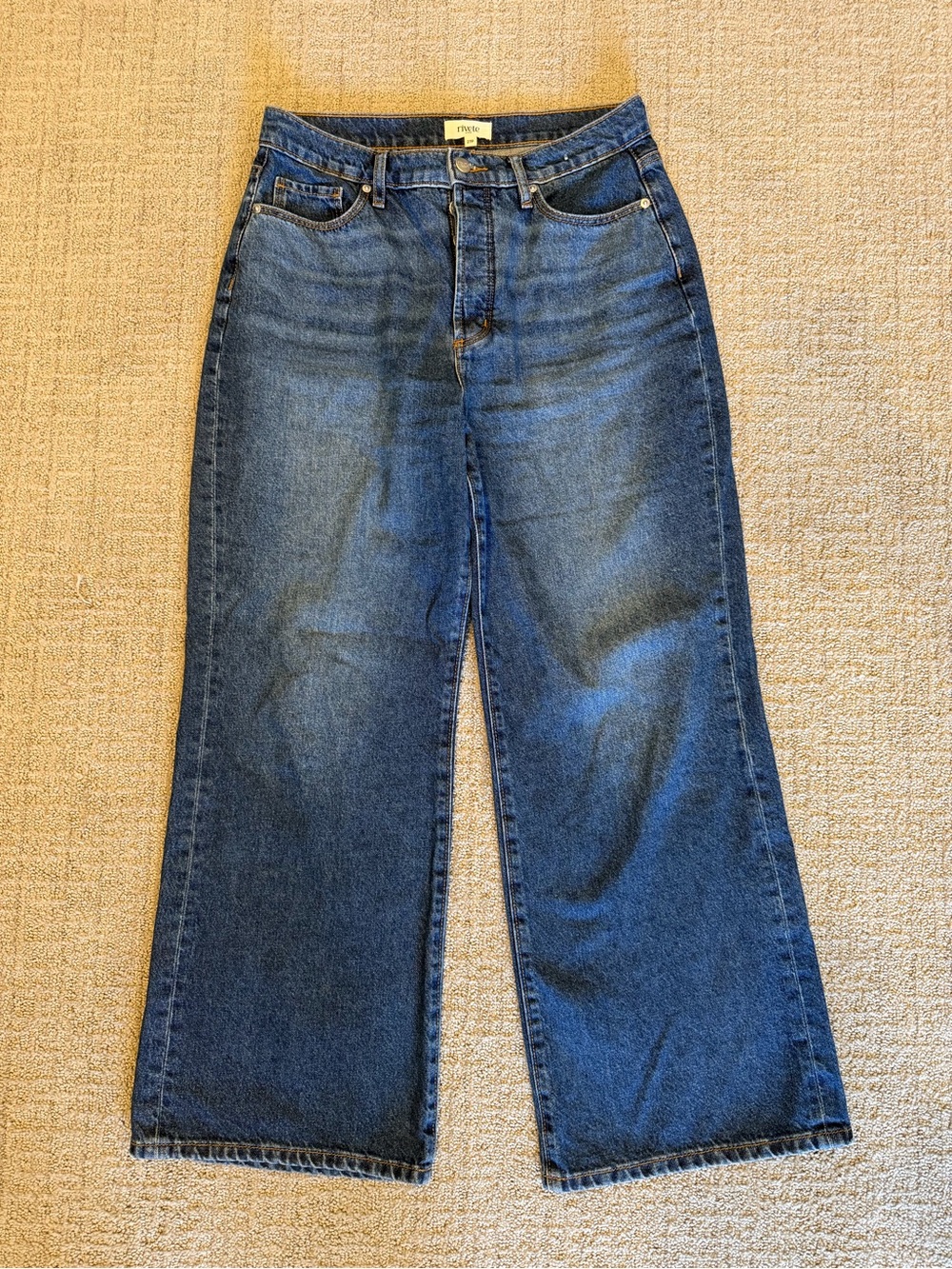 Women’s LOFT Rivete Petite High Rise Relaxed Wide Leg Jeans SIZE 27P